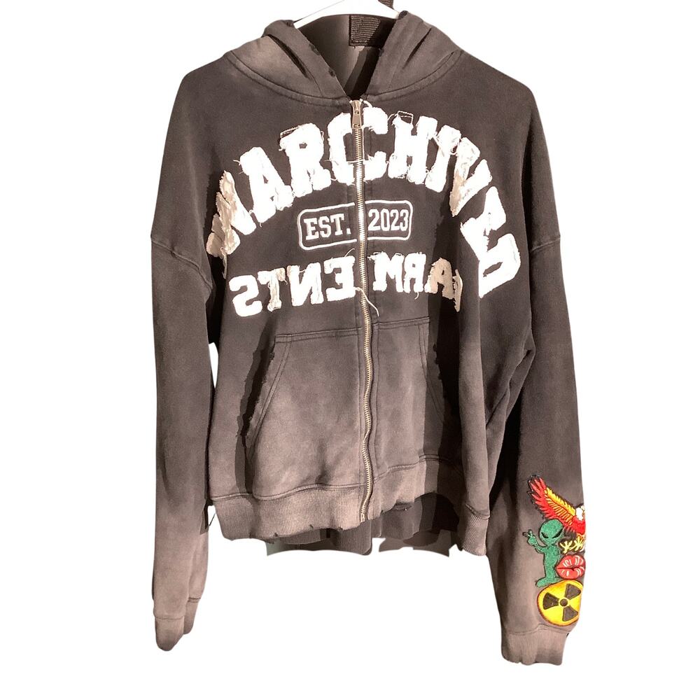 Unarchived Expressions Zip Hoodie Men’s Medium — Streetwear, Graphic, Y2K